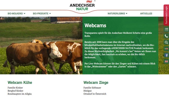 Andechser: Mit Live-Webcams zu Besuch beim Bio-Bauern