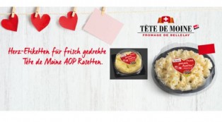 Valentinstags-Etiketten für Tête de Moine AOP