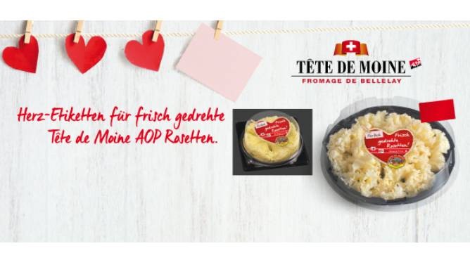 Valentinstags-Etiketten für Tête de Moine AOP