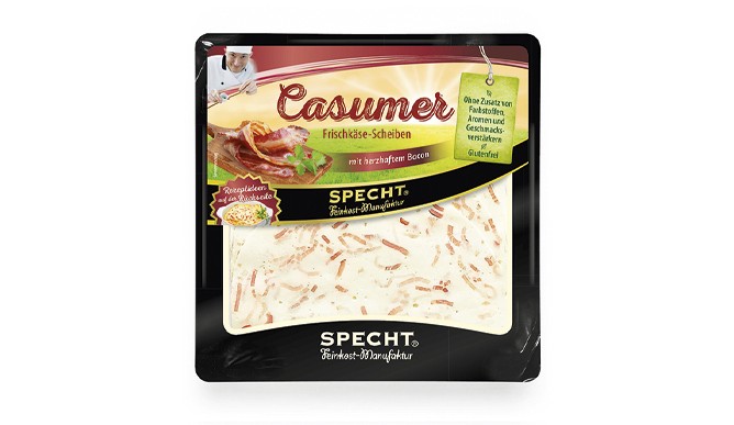 Specht Feinkost Manufaktur, Casumer Frischkäse-Scheiben Bacon
